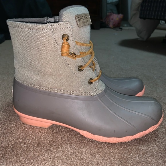 gray sperry duck boots womens
